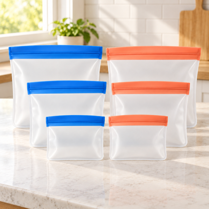 SnackSeal Reusable Bag Set — 6 Piece Set — overview