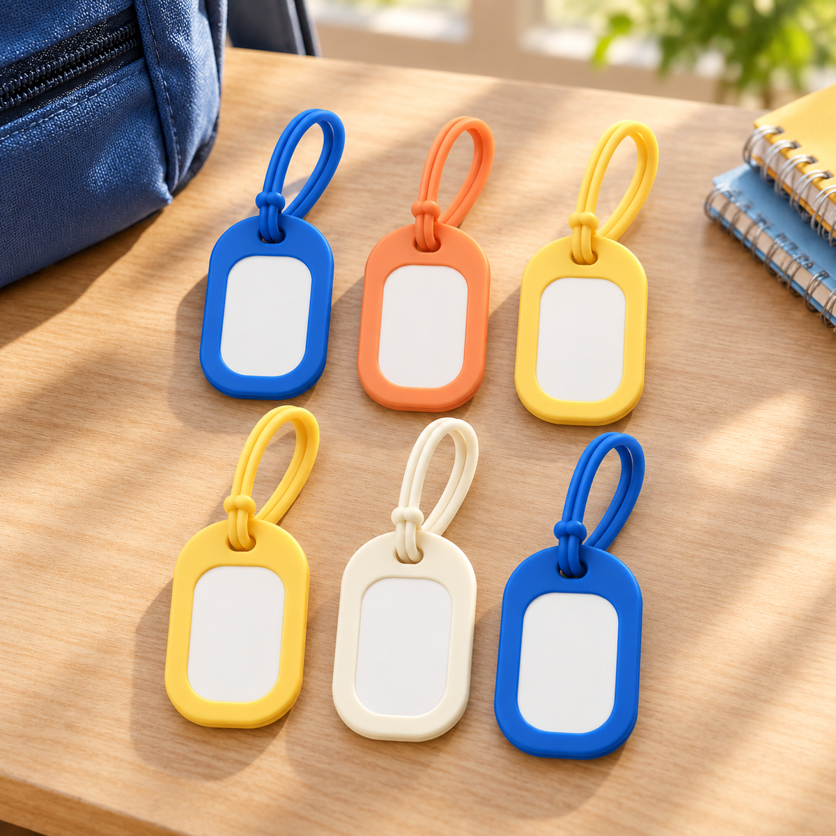 TagTrail Writable Bag Tags — 6 Piece Set — lifestyle